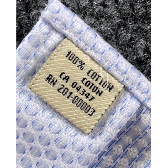 Serica Classics Mens Dress Shirt 18 L Blue 2 Ply Non Iron Patterned - Picture 5 of 9